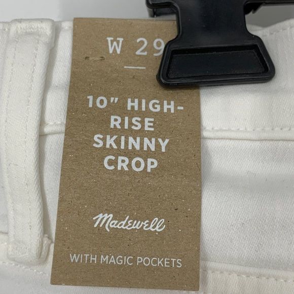 MADEWELL Women White 10" High Rise Skinny Crop Jeans Sz 29 AJ152 $135 NWT - Picture 10 of 14